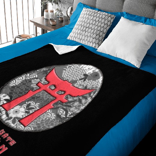 Japan Asian Culture Red Torii Gate Shinto Floral Baby Blankets