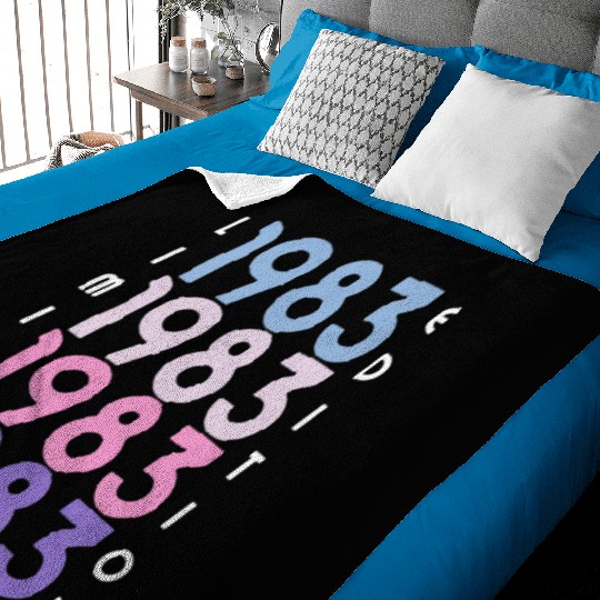 40 Years Vintage 1983 Retro 40th Birthday Baby Blankets