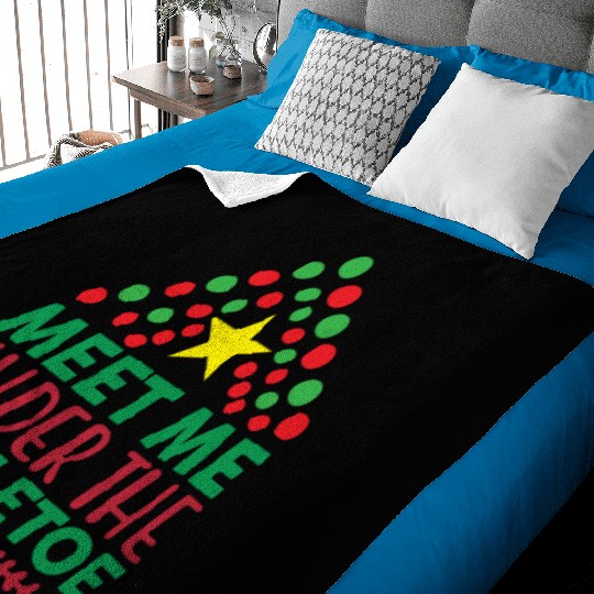 Meet me under the mistletoe Baby Blankets