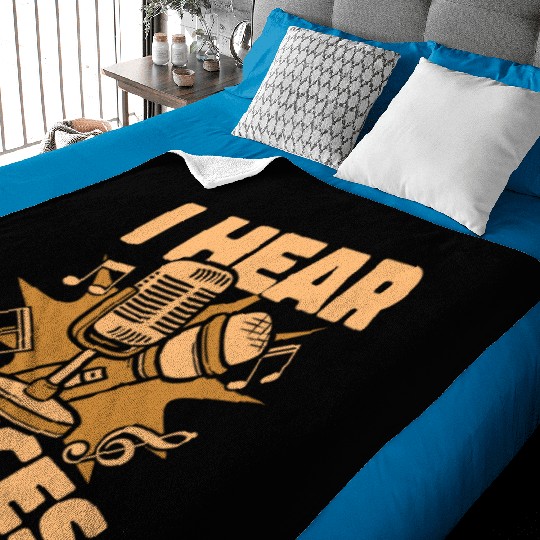 Music Teacher Microphone I Hear Voices Baby Blankets