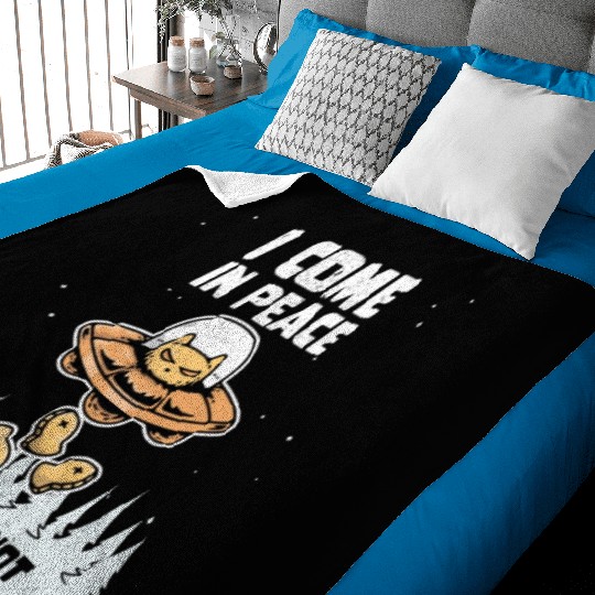 Alien Galaxy Cat Lover Come In Peace Or Maybe Not Baby Blankets