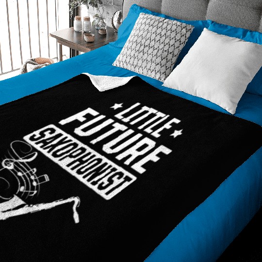 Newborn Saxophonist - Little Future Saxophonist Baby Blankets