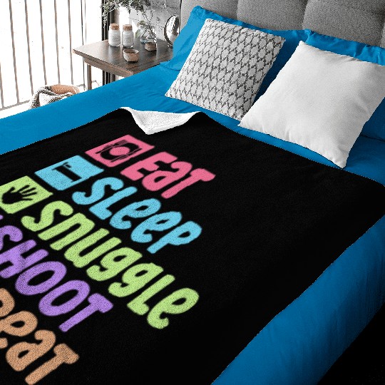 Eat Sleep Snuggle Shoot Repeat - Newborn Baby Blankets