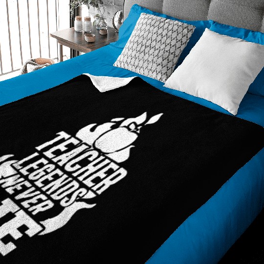 Teacher Legends Never Die Baby Blankets