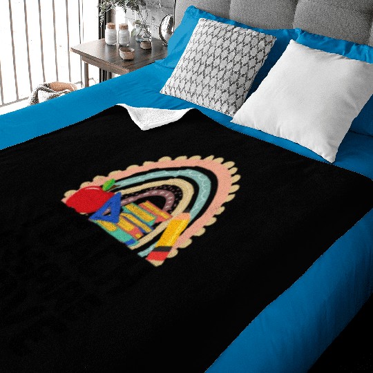 Teach Love Inspire Teacher Life Educate Saying Baby Blankets