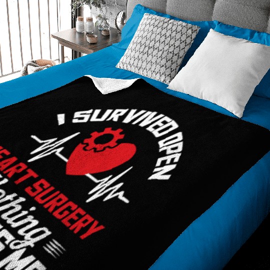 I Survived Open Heart Surgery Nothing Scares Me Baby Blankets