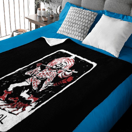 The Fool Skeleton With Dog Tarot Card Baby Blankets