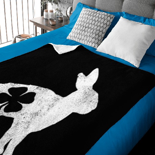 St Patrick's Day Rabbit Bunny Irish Green Shamrock Baby Blankets