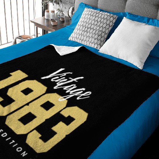 40 Years Vintage 1983 Retro 40th Birthday Baby Blankets