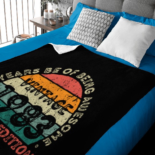 40 Years Vintage 1983 Retro 40th Birthday Baby Blankets