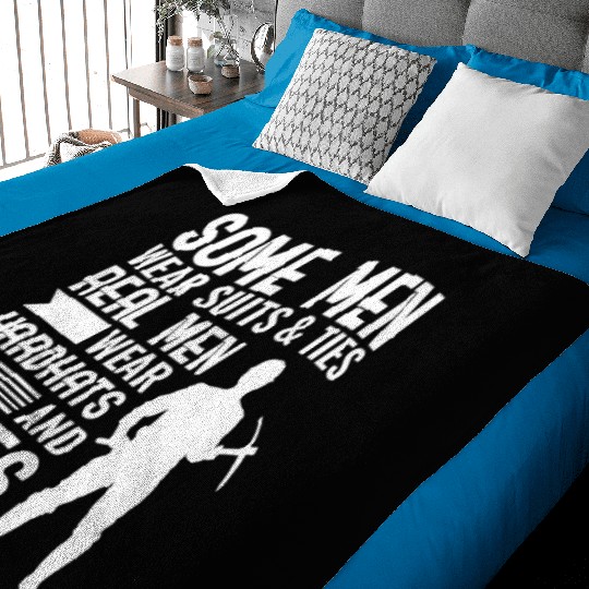 Coal Miner Real Men Wear Hardhats And Boots Baby Blankets