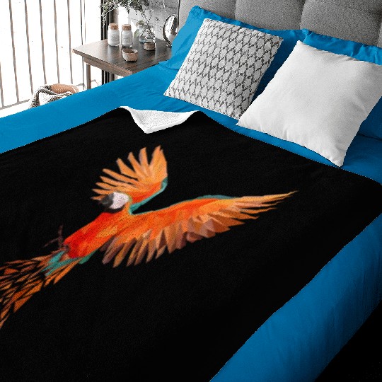 Colourful Macaw Parrots - Modern Bird Design Baby Blankets