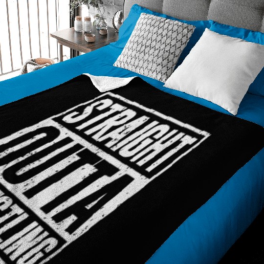 straight outta wrestling Baby Blankets