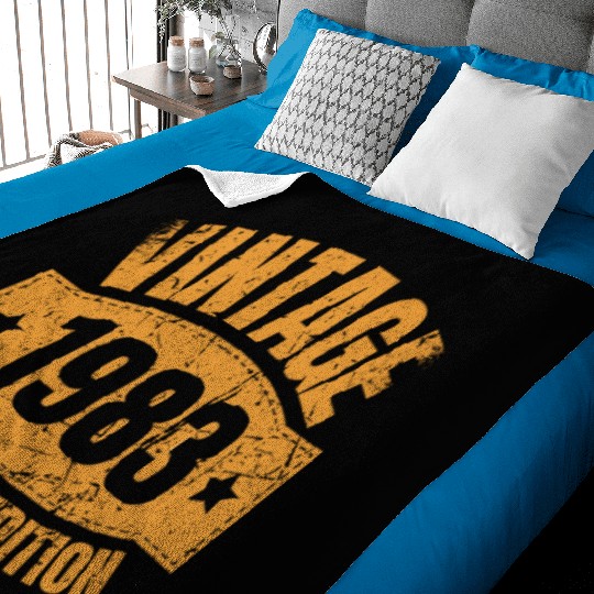 40 Years Vintage 1983 Retro 40th Birthday Baby Blankets