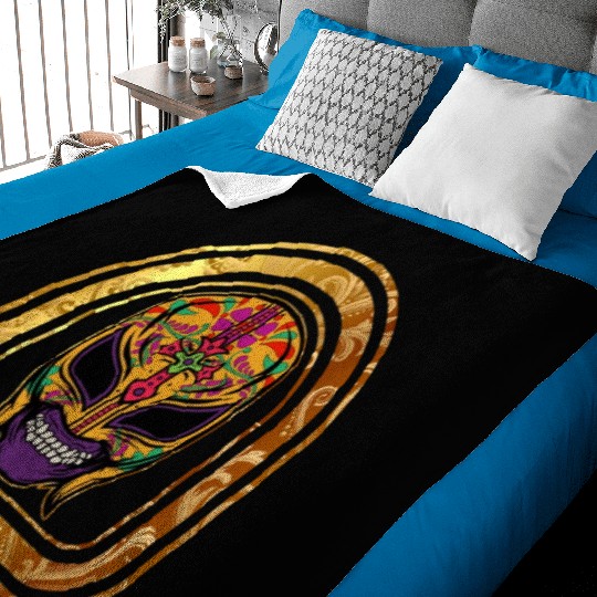 Dia De Los Muertos Baby Blankets, Lucha Libre El Santo