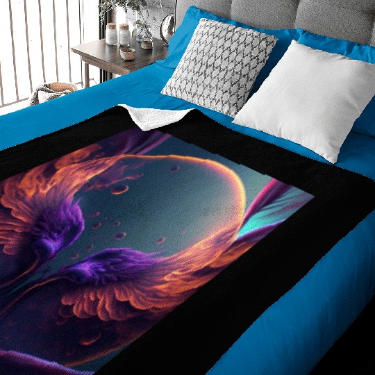 Flaming phoenix wings Baby Blankets