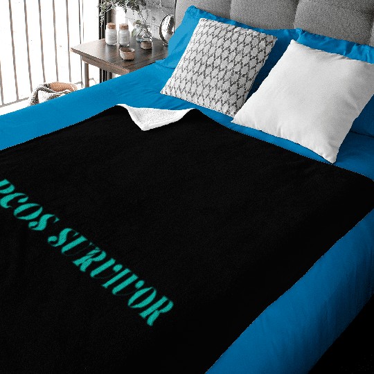Had it Beat It PCOS SURVIVOR Teal Ribbon Awareness Baby Blankets