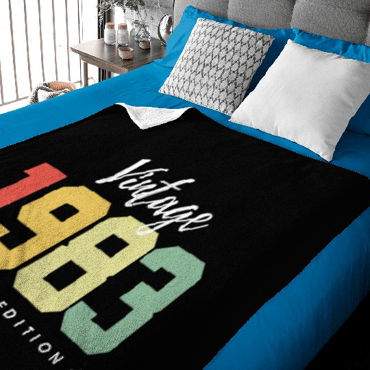 40 Years Vintage 1983 Retro 40th Birthday Baby Blankets