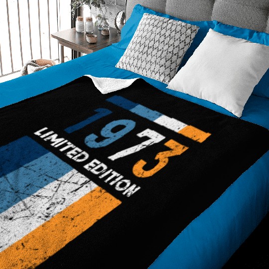 50 Years Vintage 1973 Retro 50th Birthday Baby Blankets
