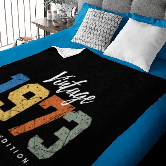50 Years Vintage 1973 Retro 50th Birthday Baby Blankets