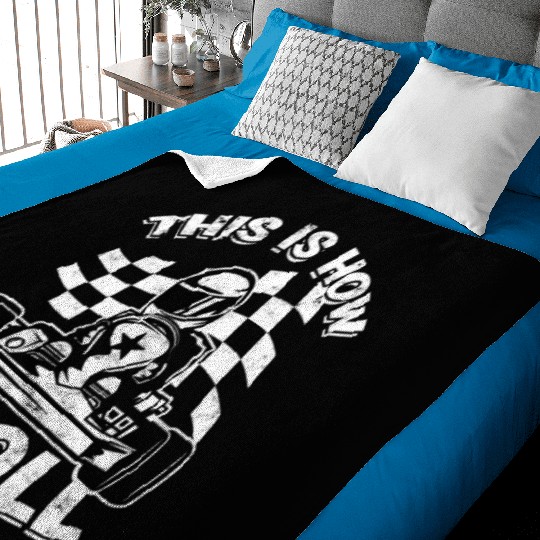 Go Kart Racer Pit Crew Car Racing Karting Baby Blankets