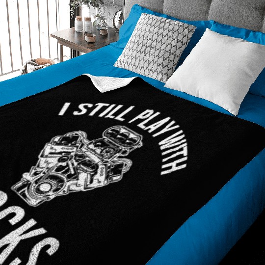 I Still Play with Blocks Engine Drag Racing Men Me Baby Blankets