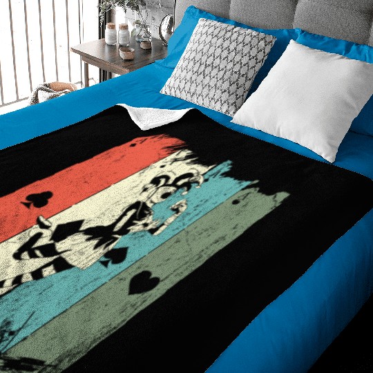 Vintage Casino Blackjack Gambling Clown Poker Card Baby Blankets