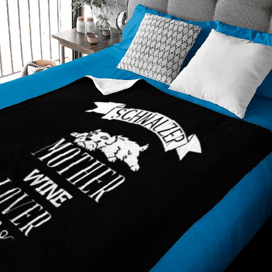 Schnauzer Mother Wine Lover Baby Blankets