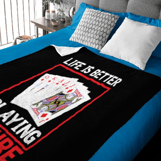Life Better Playing Euchre - Euchre Player Card Baby Blankets