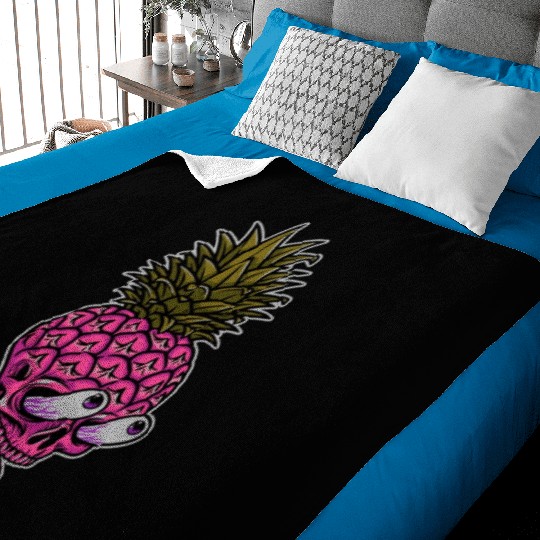 Skeleton pineapple psychedelic Baby Blankets
