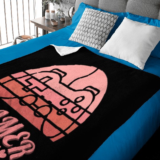 Pink Retro Gamer Valentine Day Baby Blankets