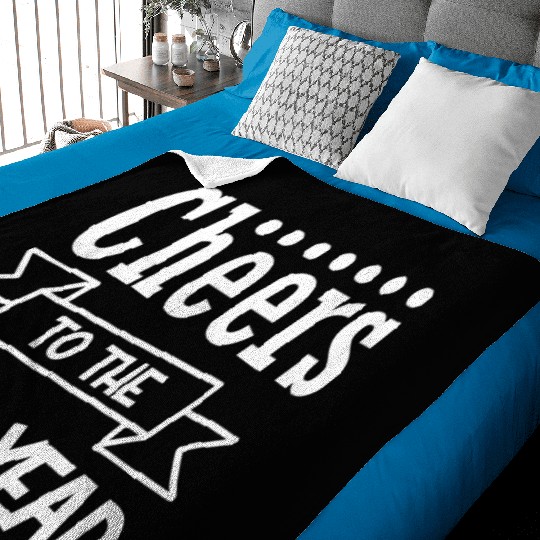 Cheers To The New Year 2023 NYE Party Glasses Baby Blankets