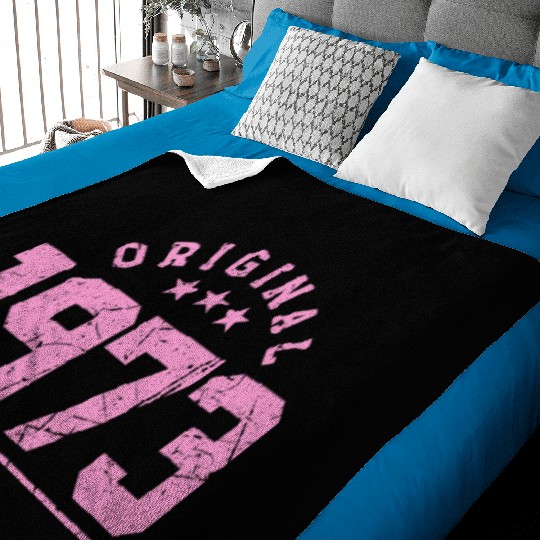 50 Years Vintage 1973 Retro 50th Birthday Baby Blankets