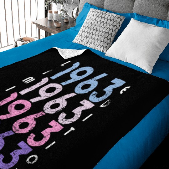60 Years Vintage 1963 Retro 60th Birthday Baby Blankets
