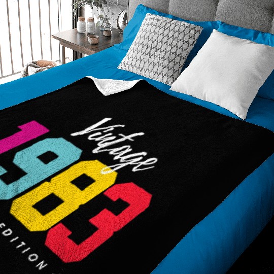 40 Years Vintage 1983 Retro 40th Birthday Baby Blankets