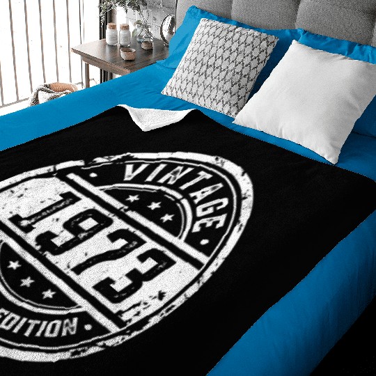 50 Years Vintage 1973 Retro 50th Birthday Baby Blankets