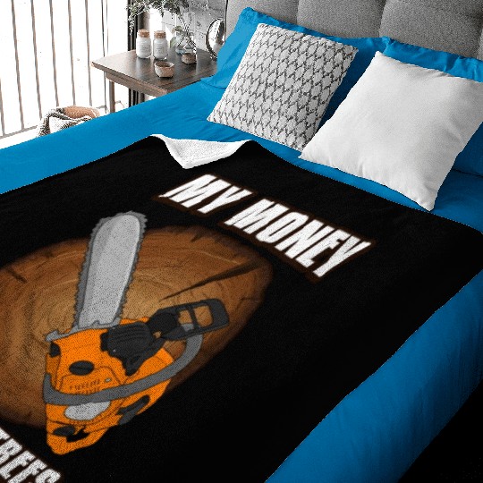 chainsaw Lumberjack Baby Blankets