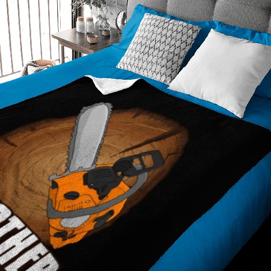 chainsaw Logfather Lumberjack Baby Blankets