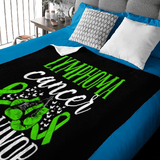 Lymphoma Cancer Awareness Ribbon Gloves Survivor Baby Blankets