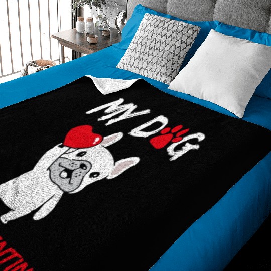My Dog Is My Valentine Baby Blankets