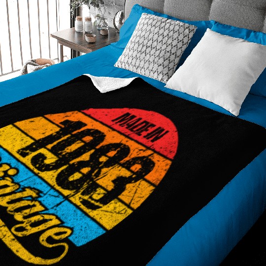 40 Years Vintage 1983 Retro 40th Birthday Baby Blankets