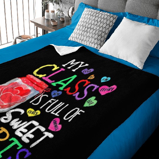 My Class Is Full Of Sweethearts Rainbow Teacher Baby Blankets