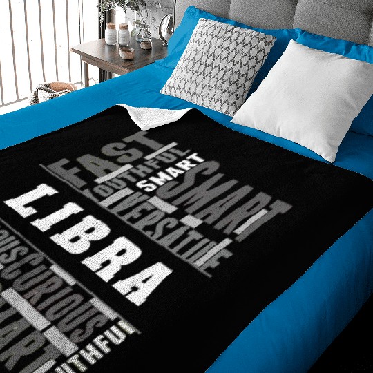 Libra Zodiac Star Sign Word Cloud Square Monochrom Baby Blankets