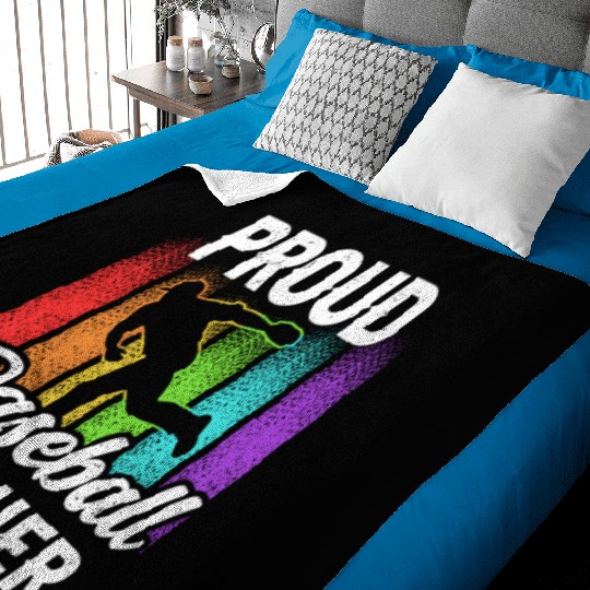 Proud Baseball Pitcher Sayings Player Hobby Baby Blankets