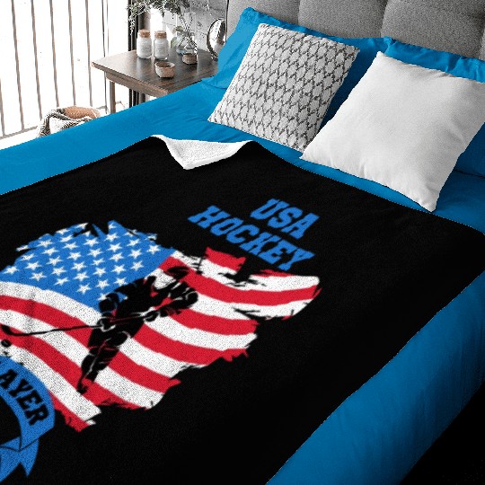 USA hockey player Baby Blankets