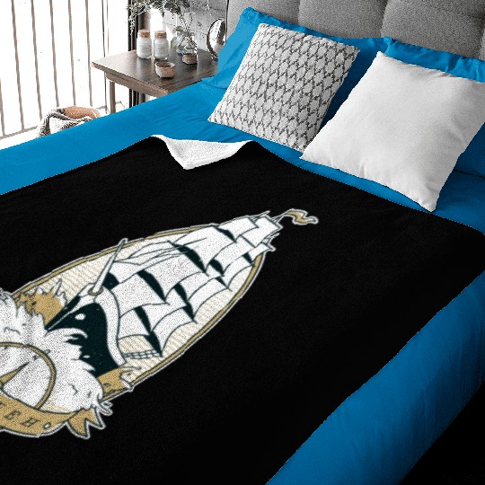 Old school ship waves sea sailing Old school ship Baby Blankets