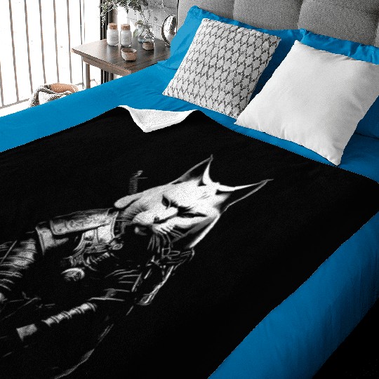 cool samurai cat Baby Blankets