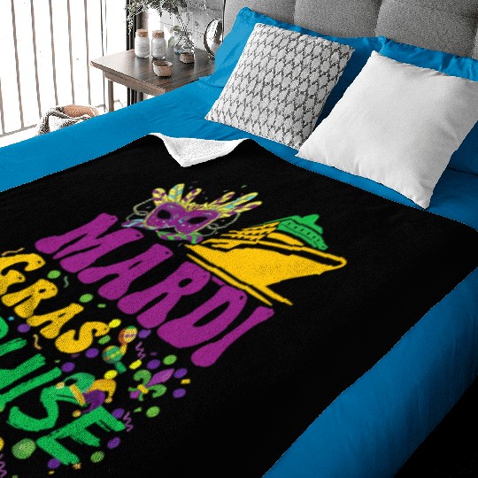 Mardi Gras Cruise Cruising Mask Cruise Ship Party Baby Blankets