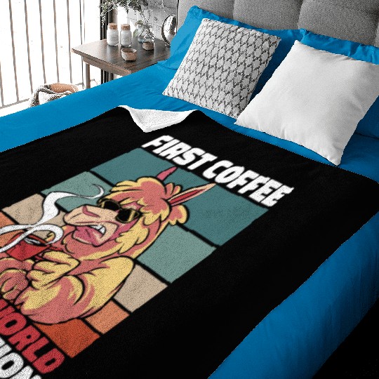 Alpaca Alpaka Coffee Sunglasses Baby Blankets