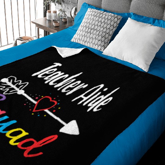 Teacher Aide Squad Funny Back To School Teacher su Baby Blankets